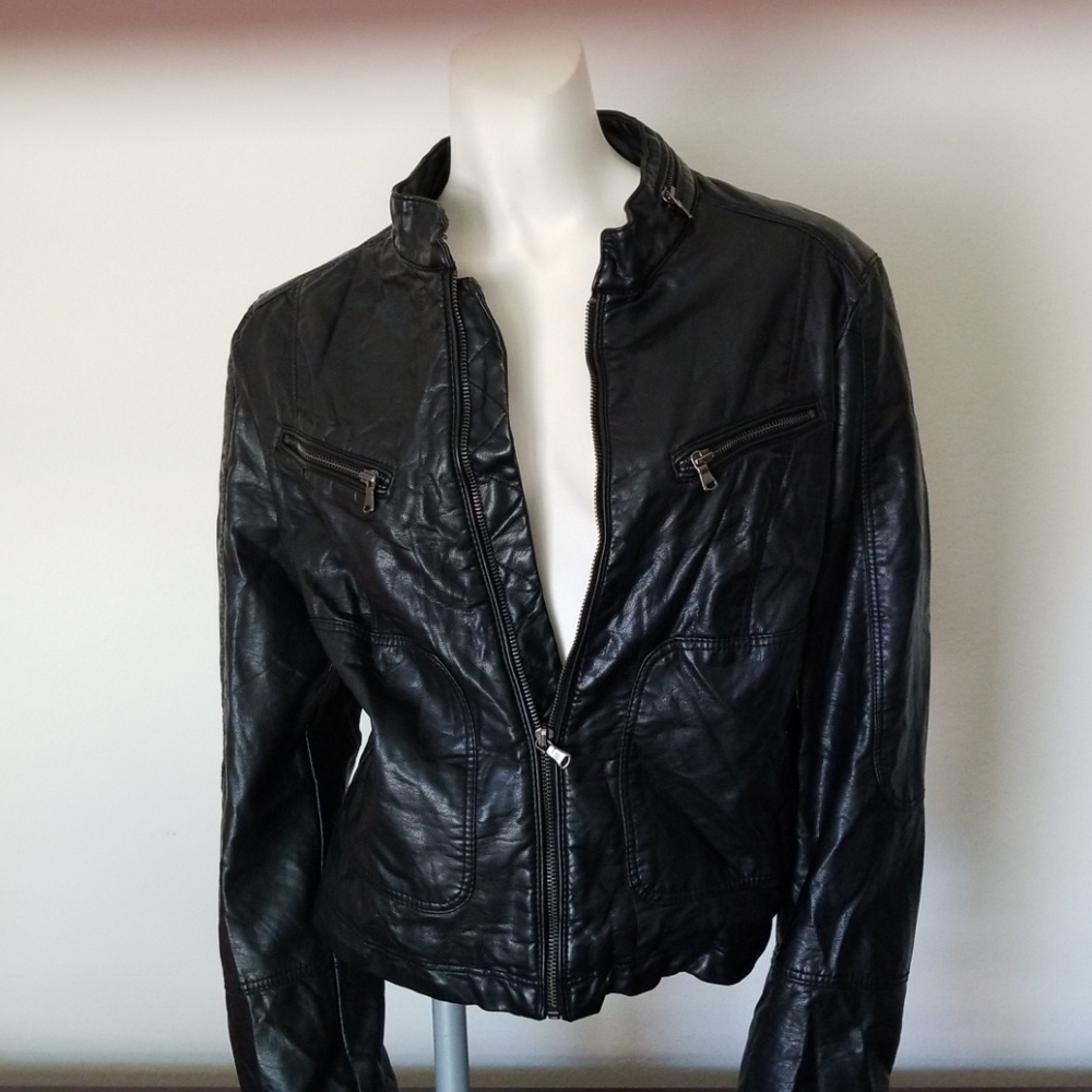 Zara moto zip jacket Vegan leather